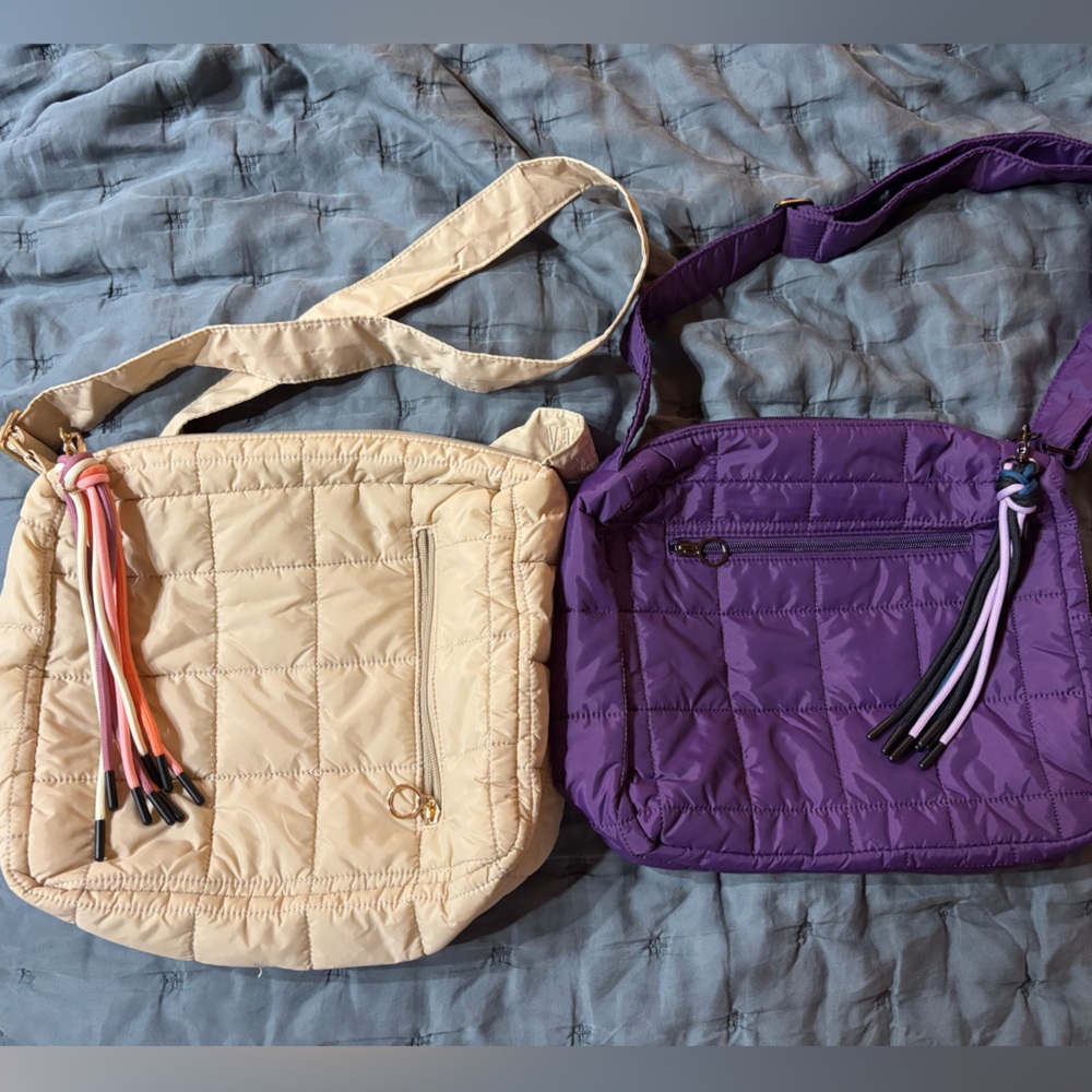 Rad Rev Cloud Messenger Bags Cream & Purple Bundle